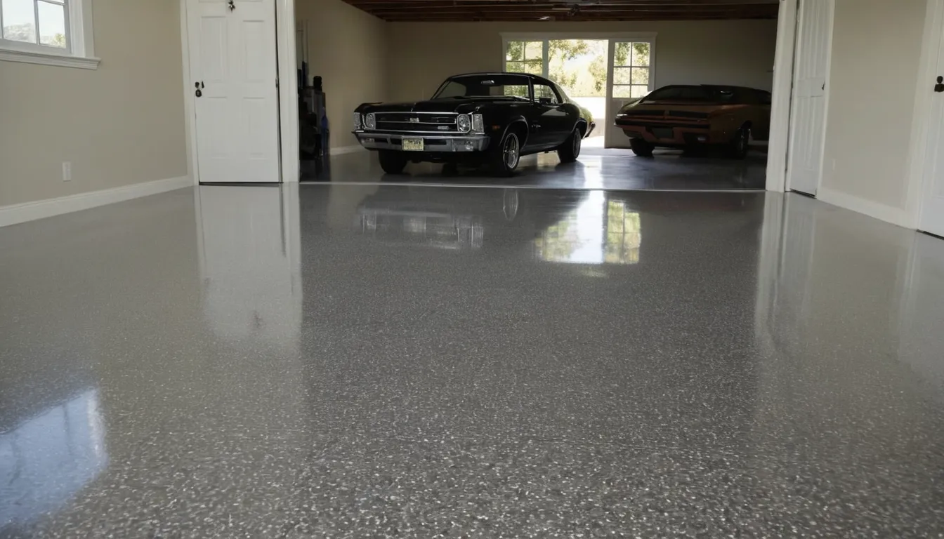 A clean, newly coated garage floor in a home near Houston